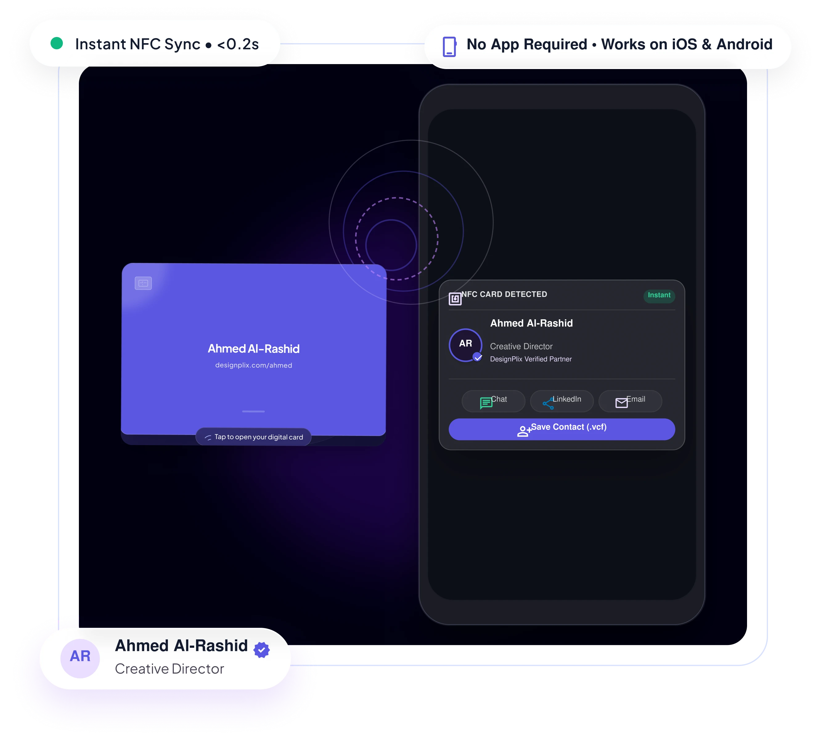 NFC tap to share preview