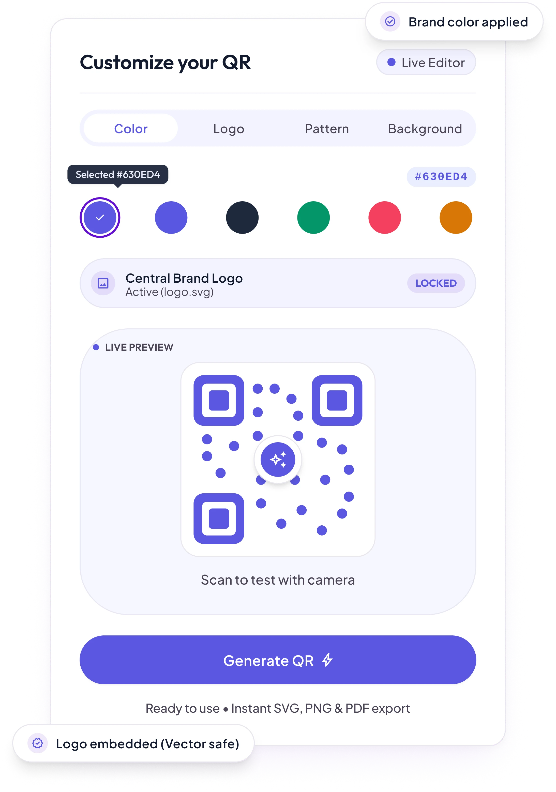 Customize your QR code preview